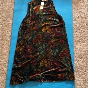 High neck velvet dress